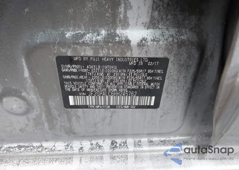 2017 Subaru Crosstrek 2.0I Limited from USA, damaged, VIN JF2GPALC6HH245762